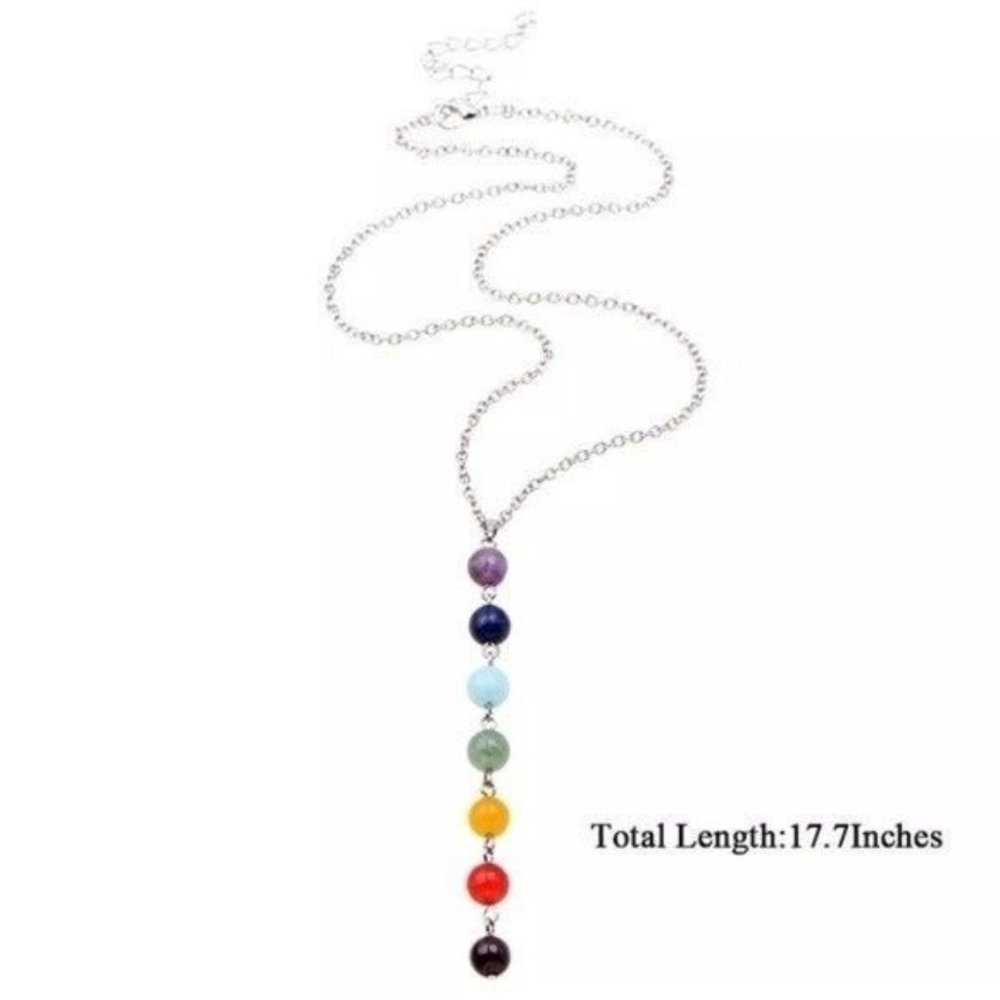 7 chakra necklace meditation yoga jewelry bohemian - Picture 2 of 4